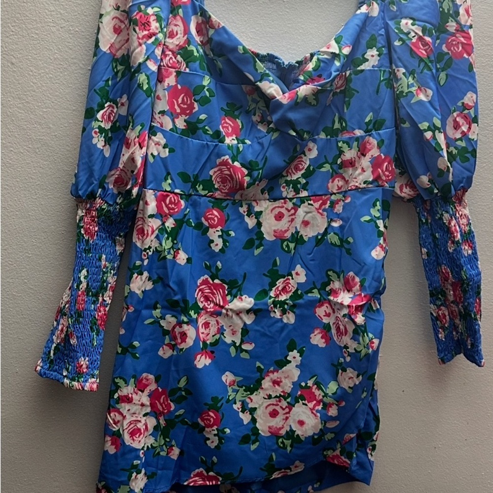 Floral Blue Women's Top